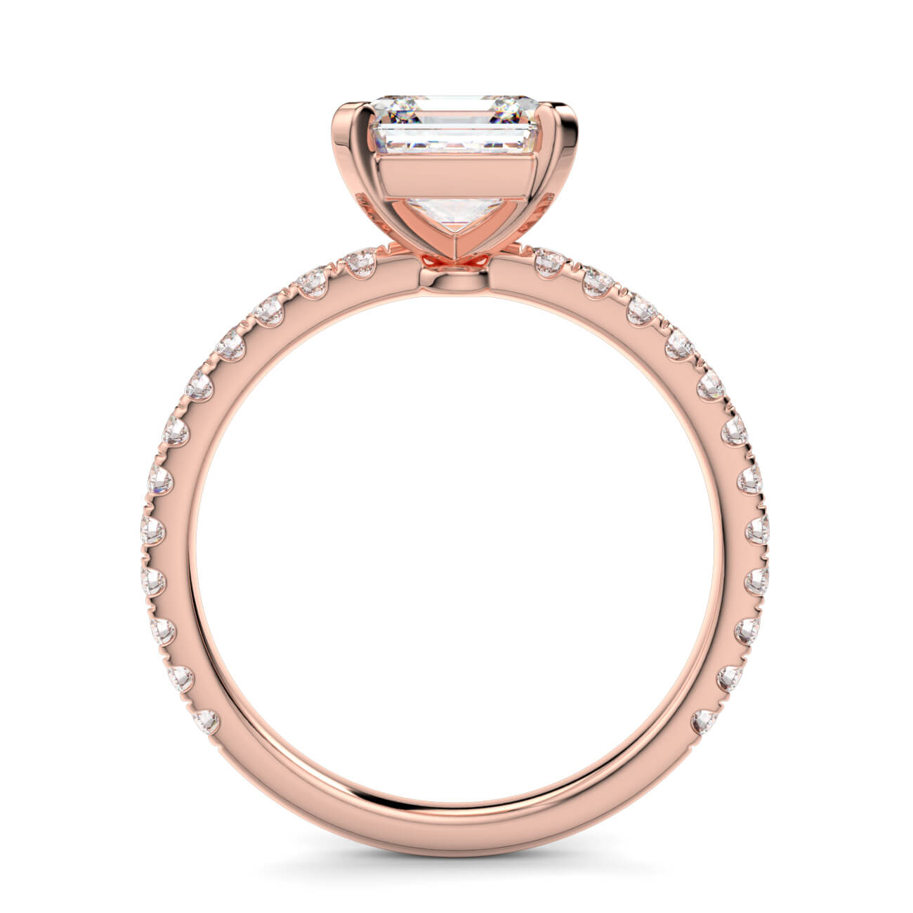 Delicate ‘Liat’ Asscher Cut Diamond Engagement Ring in 18k Rose Gold – Australian Diamond Network