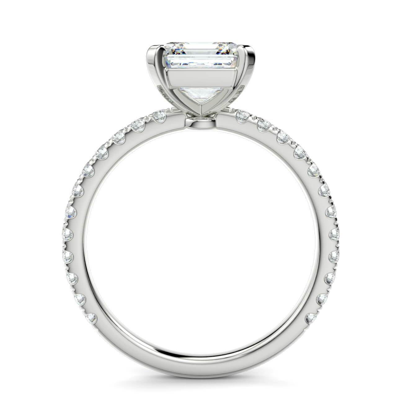 Delicate ‘Liat’ Asscher Cut Diamond Engagement Ring in 18k White Gold – Australian Diamond Network