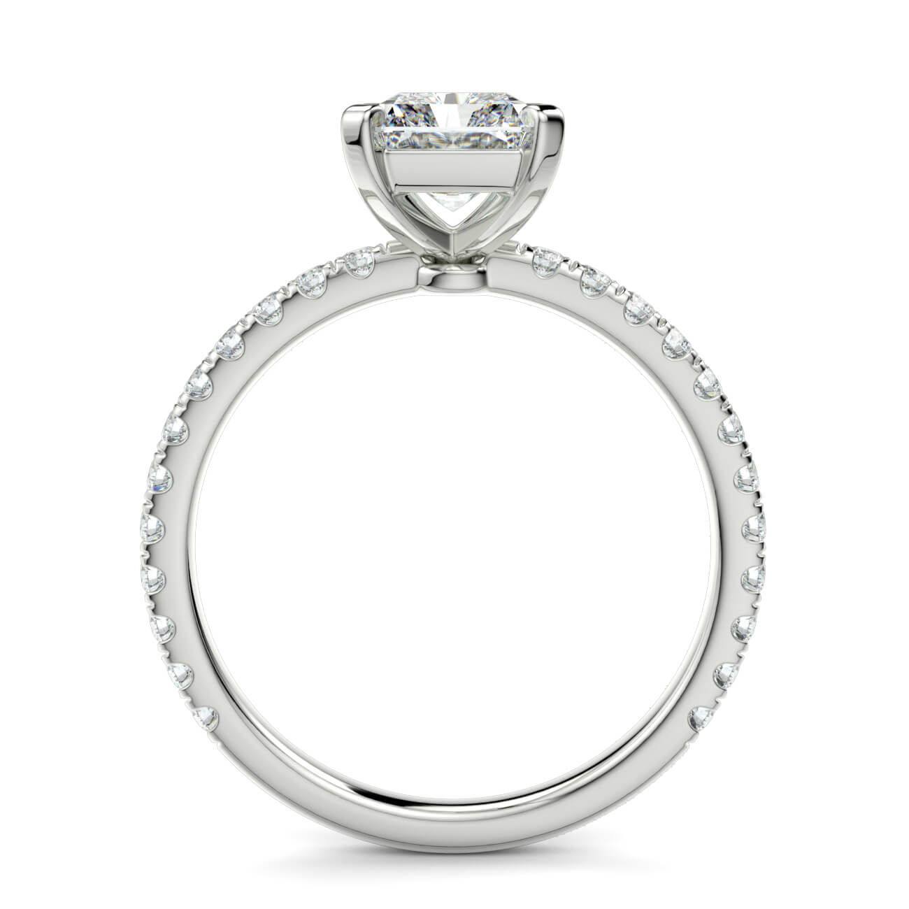 Delicate ‘Liat’ Radiant Cut Diamond Engagement Ring in 18k White Gold – Australian Diamond Network