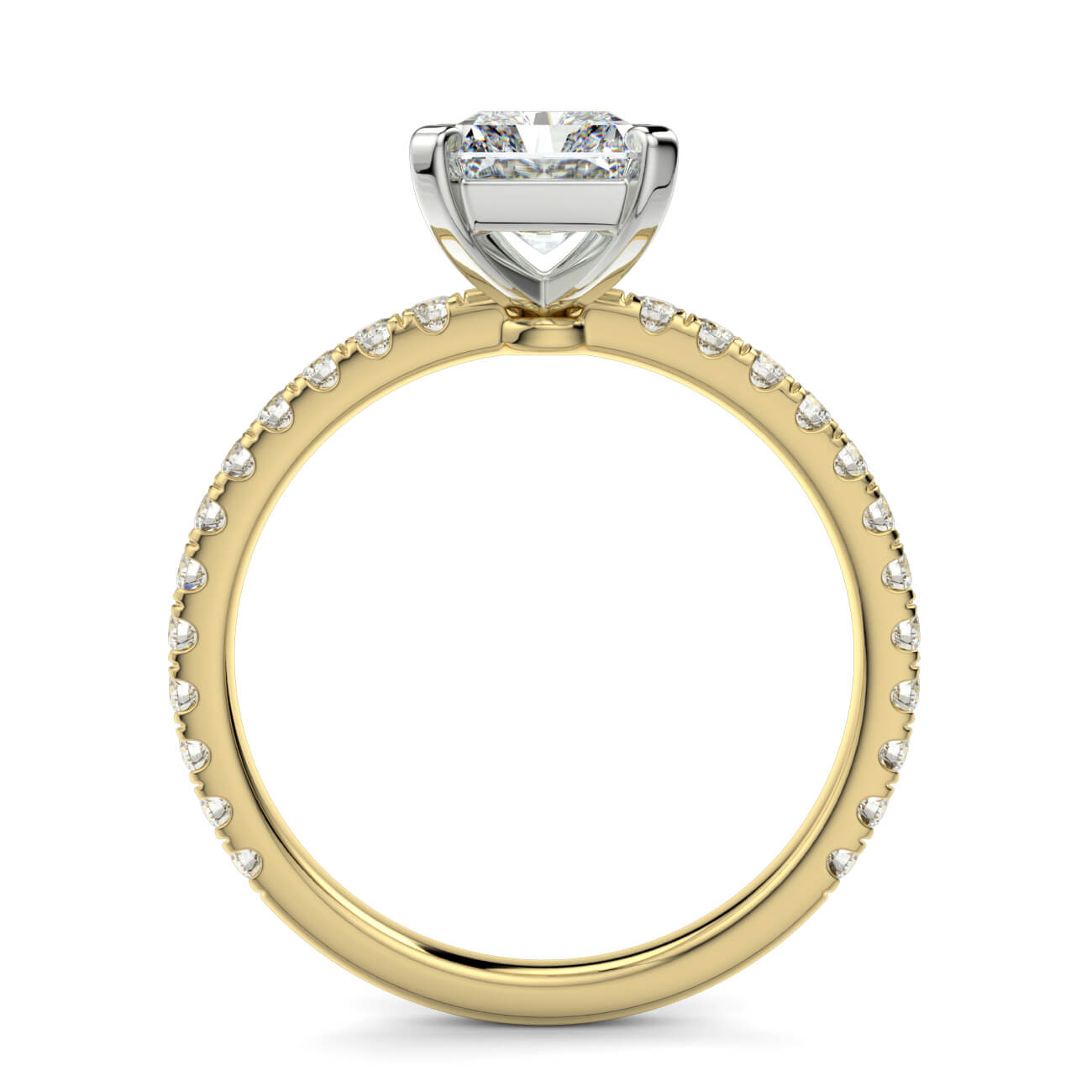 Delicate ‘Liat’ Radiant Cut Diamond Engagement Ring in 18k Yellow and White Gold – Australian Diamond Network