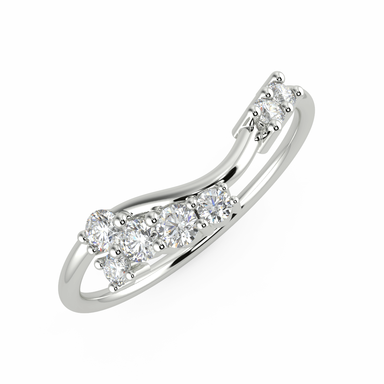 Elegantly Curved Diamond Wedding Ring - Australian Diamond Network