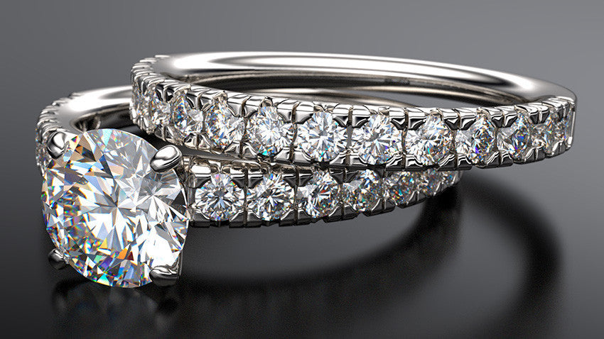 French Pave Claw Diamond Wedding Ring - Australian Diamond Network