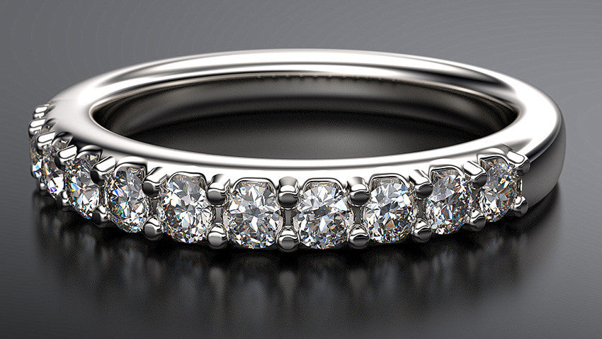 platinum wedding ring with round diamonds - Australian Diamond Network