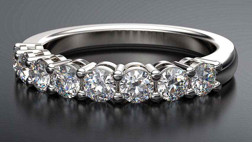 claw set diamond wedding ring in platinum - Australian Diamond Network