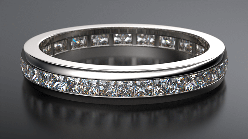 White Gold Sapphire and Diamond Eternity Ring - Tighe Jewellery Studio