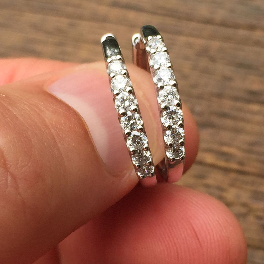 0.50 Carat Round Cut Diamond Huggie Earrings - Australian Diamond Network