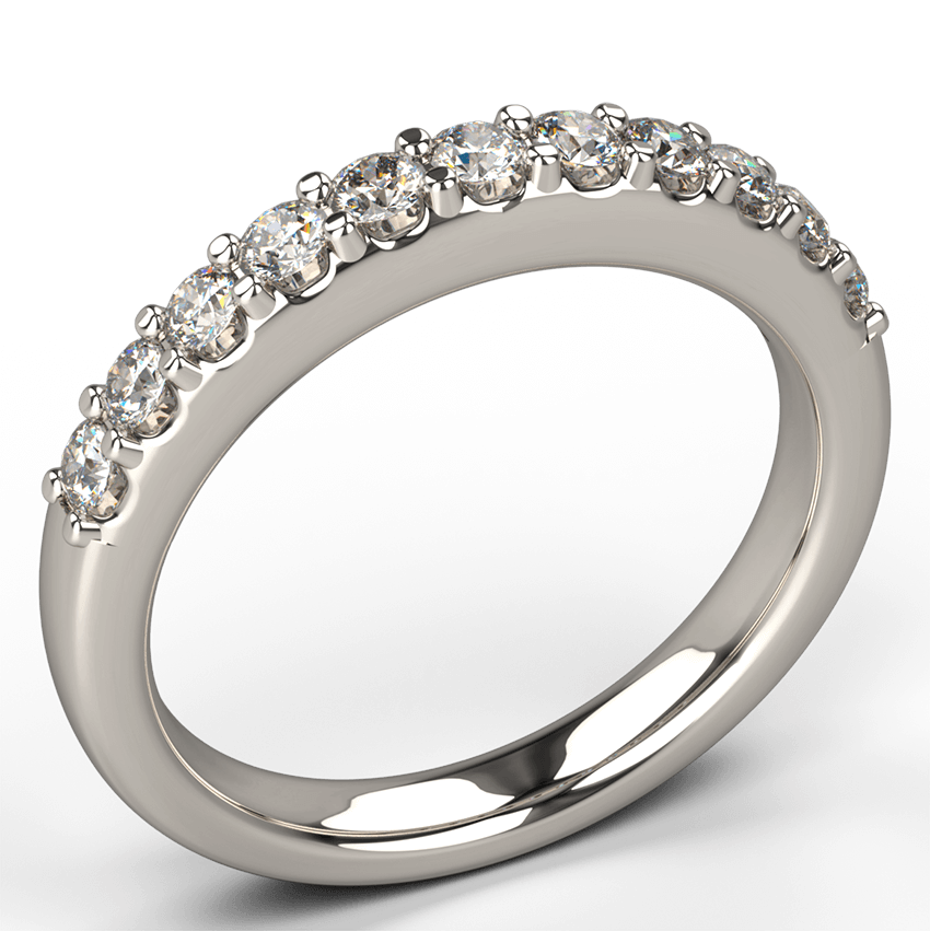 shared claw diamond wedding ring 18k white gold - Australian Diamond Network