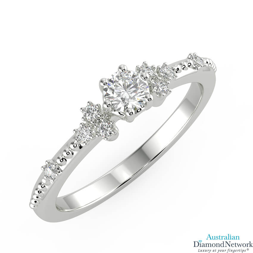Scattered Diamond Dress Ring in 18k White Gold – Australian Diamond Network