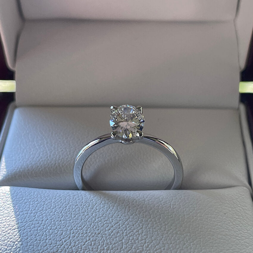 Oval shape solitaire diamond engagement ring - Australian Diamond Network