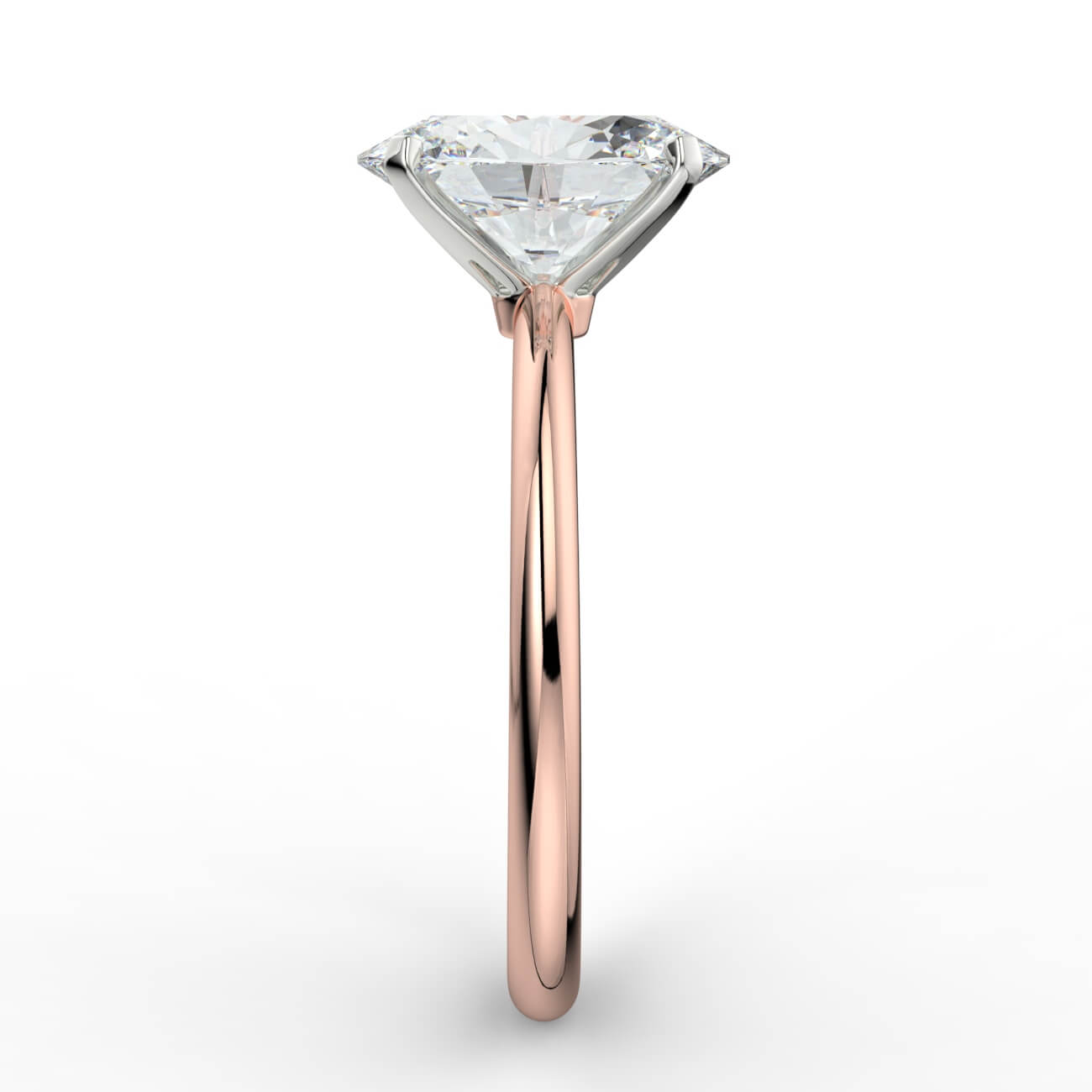 Tapering Solitaire Engagement Ring in rose and white gold – Australian Diamond Network