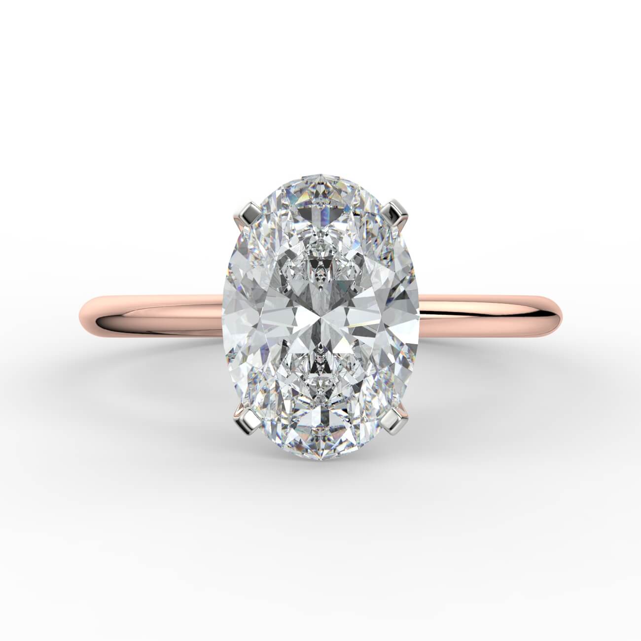 Tapering Solitaire Engagement Ring in rose and white gold – Australian Diamond Network