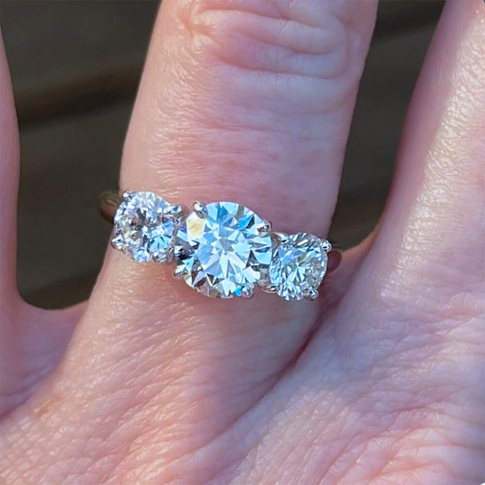 Three Stone Diamond Engagement Ring in white gold – Australian Diamond Network