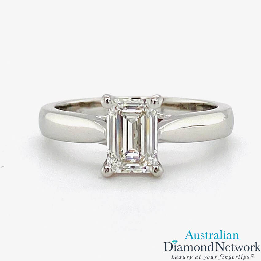 emerald cut solitaire diamond engagement ring - Australian Diamond Network