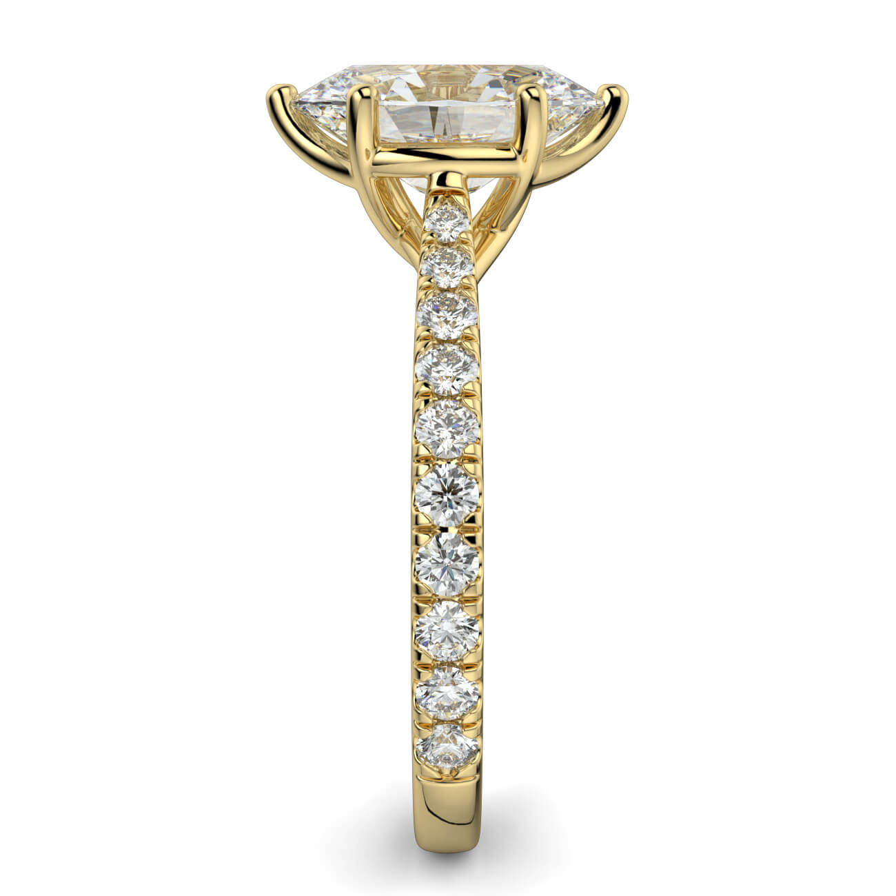 Tulip Basket Diamond Engagement Ring in 18k Yellow Gold – Australian Diamond Network
