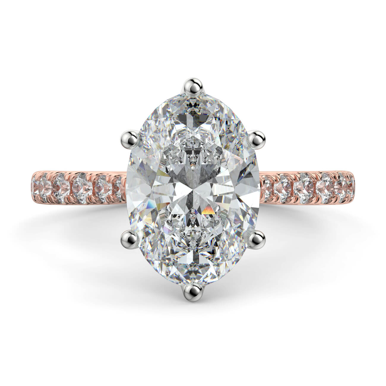 Tulip Basket Diamond Engagement Ring in 18k Rose Gold and White Gold – Australian Diamond Network