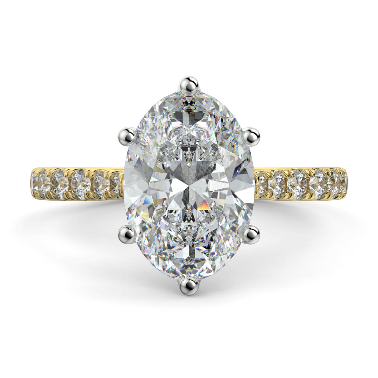 Tulip Basket Diamond Engagement Ring in 18k Yellow Gold and White Gold – Australian Diamond Network