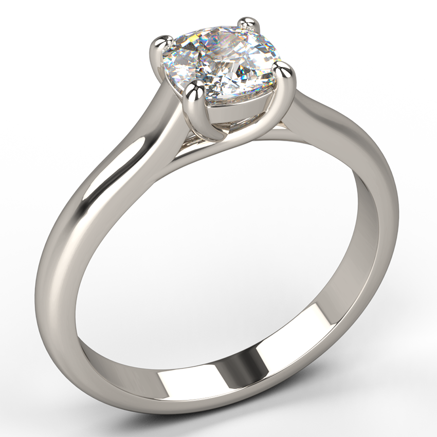 cross claw cushion cut solitaire diamond engagement ring 18k - Australian Diamond Network