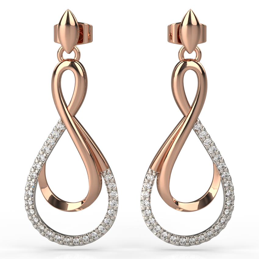 two-tone gold and diamond drop earrings - Australian Diamond Network